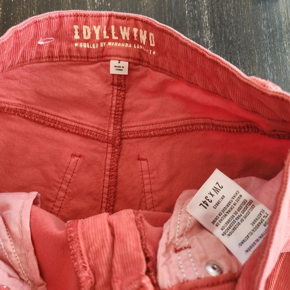 Idyllwind Corduroy Flare Pants sz 2 (26x33") Orange Boho Stretchy Hippie Western - Picture 8 of 15